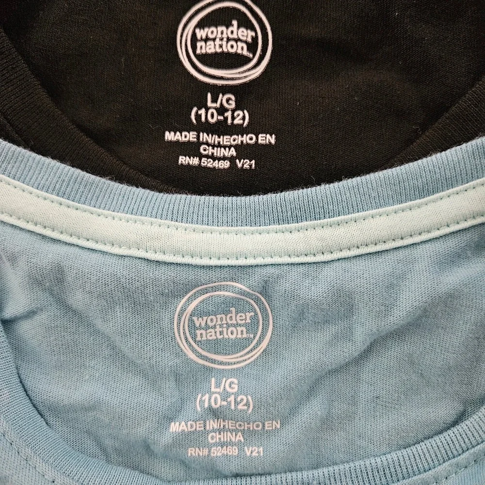 Wonder Nation Girls 2 Pack Long Sleeve T-Shirts Size L 10-12 Just Be You Be Kind - Picture 7 of 7